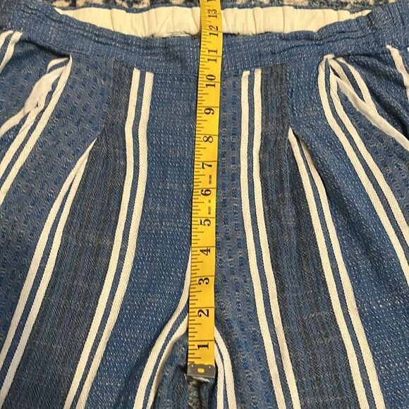 Ace & Jig Atlantic Blue White Stripe Boho Cropped Contemporary Pull-On Pants - Picture 6 of 10